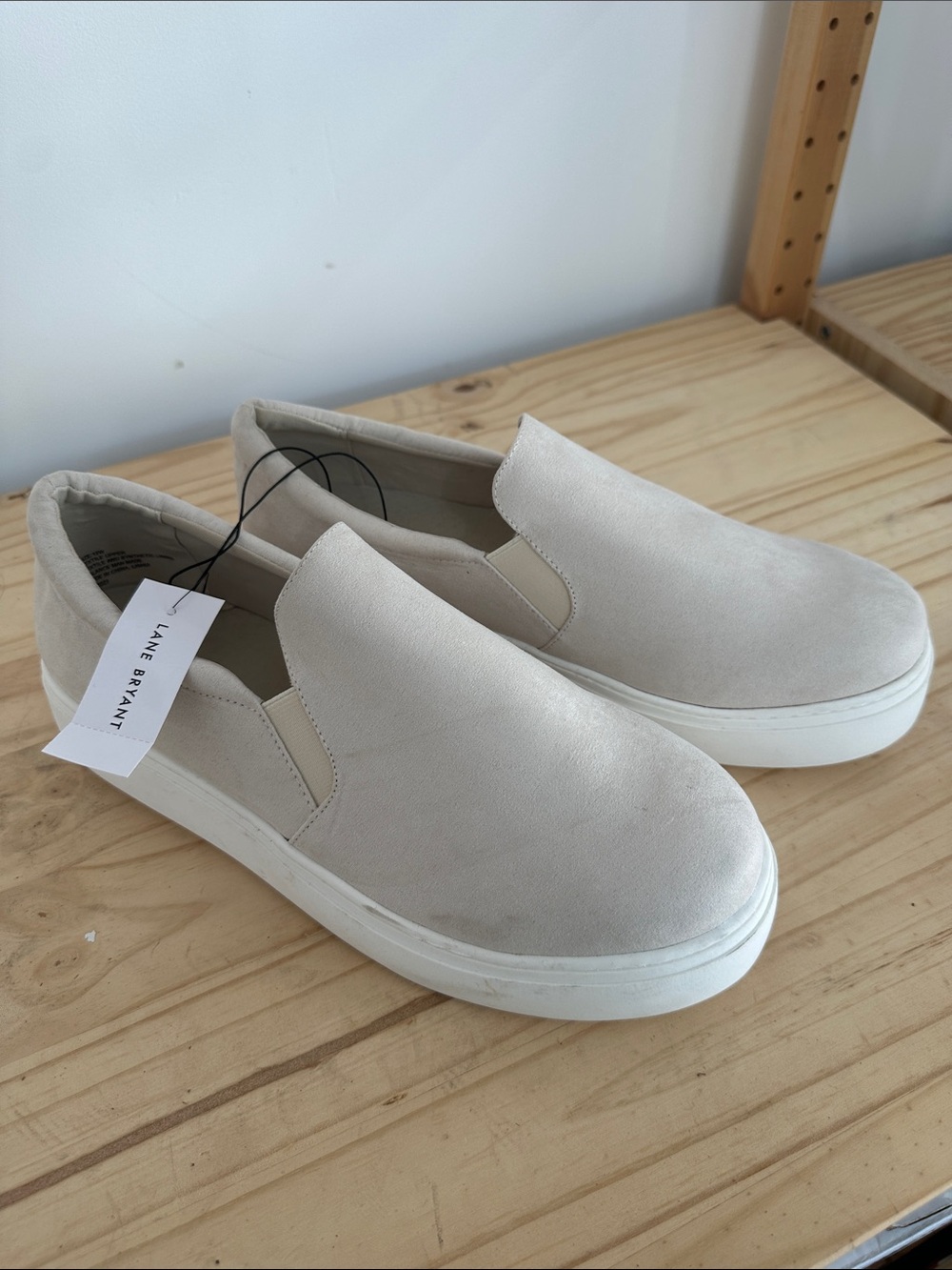Lane Bryant Slip-On Loafers in Light Beige